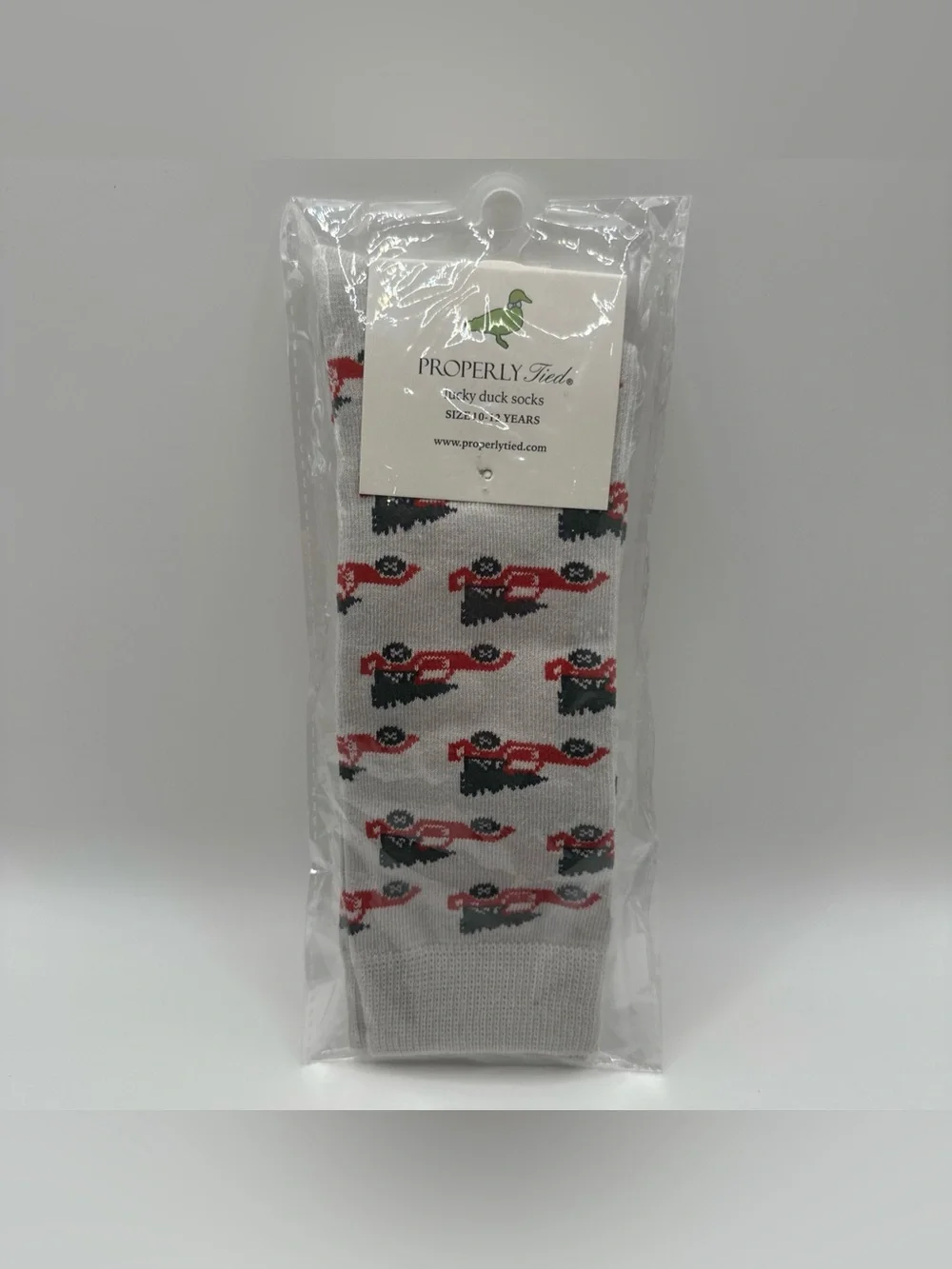 Properly Tied Boys 10-12y Youth Socks Lucky Duck Christmas Tree Truck Holiday